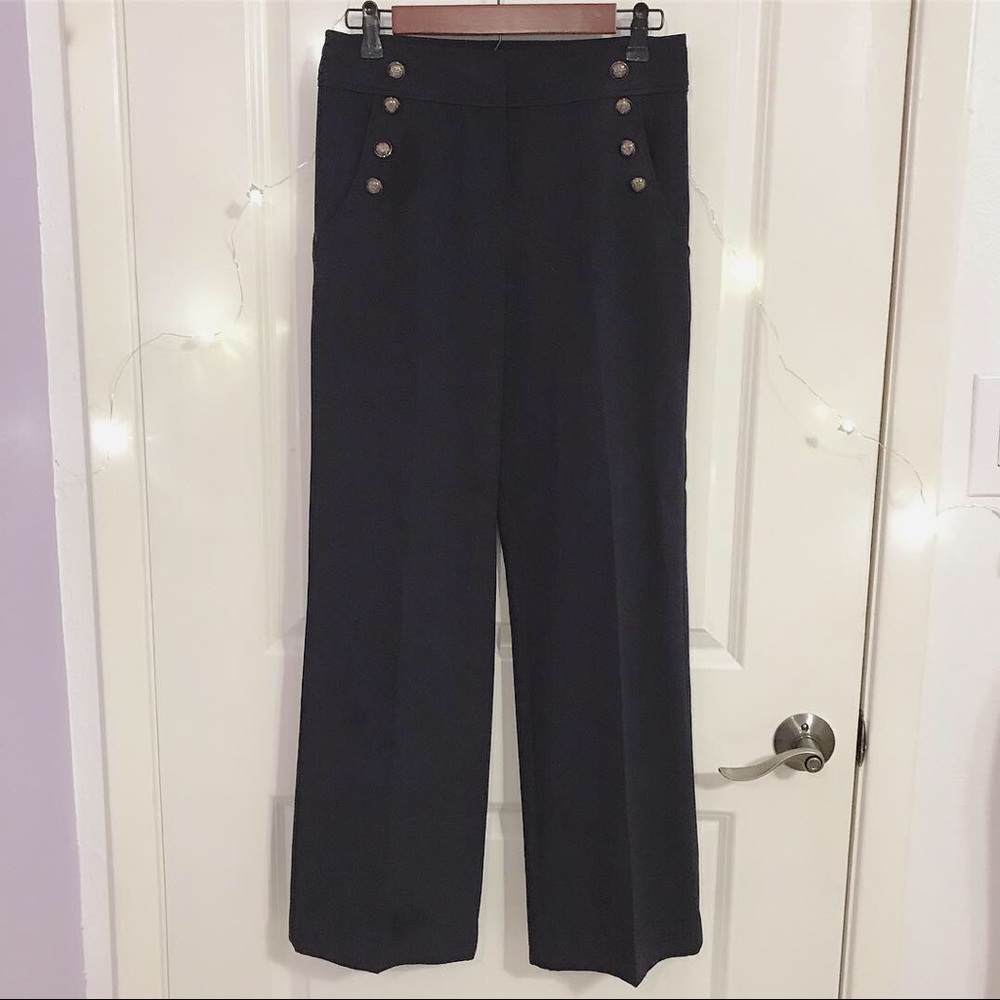 FOREVER21 High Waisted Sailor Polyester Pants